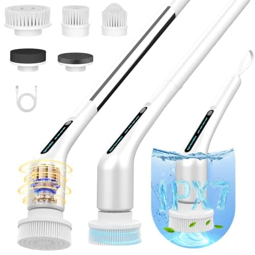 Electric Spin Scrubber, Shower Cleaner with Adjustable Extension Handle — image 1