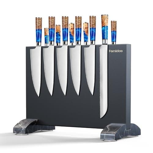 Fomidao Magnetic Knife Holder Block,Black Magnetic Knife Stand for Kitchen Counter Top,Double Sided Stainless Steel Knife Storage,Strong Magnet Knife Rack — image 1