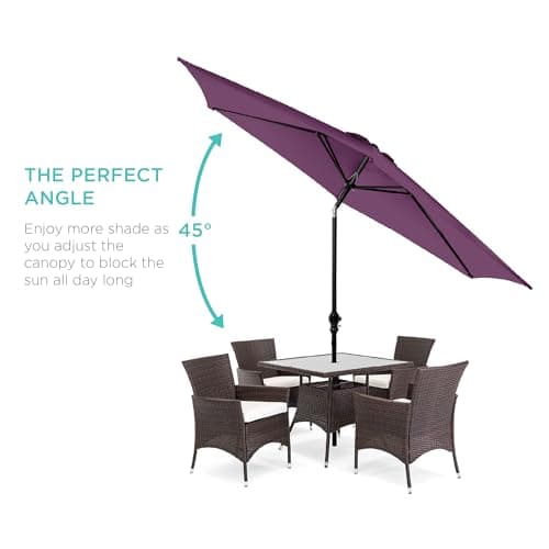 Best Choice Products 10ft Outdoor Table Compatible Steel Polyester Market Patio Umbrella w/Crank and Easy Push Button Tilt view 2