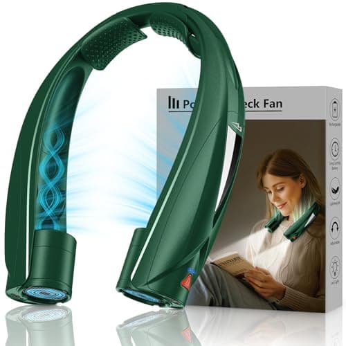 Laimiod Portable Neck Fan - with LED Book Light, 6-20 Hrs Long Battery, 6-Speed Adjustable, USB-C Rechargeable, Ultra Quiet, Hands-Free Personal Cooling for Men Women Outdoor Indoor — image 1