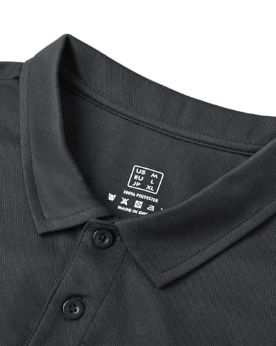Peakwell Men's Quick Dry Golf Polo Shirts Active Short Sleeve Lightweight Casual Collared T-Shirt view 2