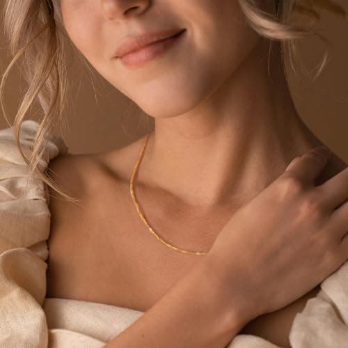 BAYLAY Gold Chain Necklace for Women - 18K Gold Plated Necklace Chain Dainty Gold Necklace for Women Gold Chain Gold Necklace Gold Jewelry Gifts Size 16/18/20/22/24/26 Inch view 5