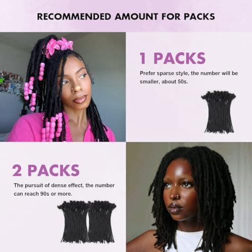 Vecago 10 inch 50 Strands Loc Extensions Human Hair, 0.4cm Width 100% Human Hair Dreadlock Extensions for Men/Women, Can be Dyed Soft Dreads Extensions,1b view 4