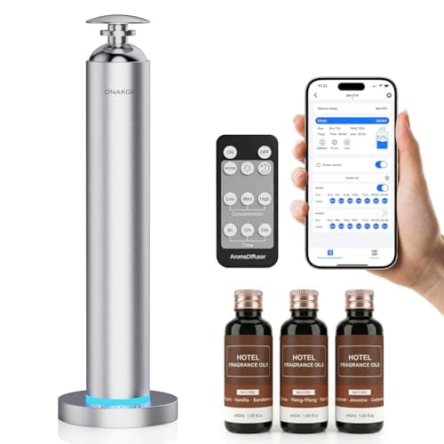 Waterless Aroma Diffuser, 8000mAh Battery Scent Air Machine for Large Room up to 1500 Sq Ft, Cold Air Diffusion Essential Oil Diffuser with App & Remote Control, Quiet Design for Home, Office, Hotel — image 1