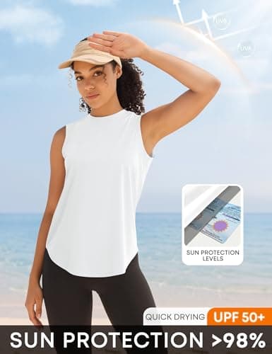 3 Pack Workout Tops for Women Athletic Running Yoga Tank Tops view 6