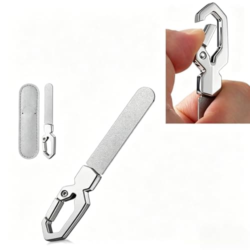 Keychain Metal Nail File for Natural Nails, Stainless Steel Fingernail & Toenail Shaping Tool for Men & Women, Keychain Design Durable & Portable for Home & Travel (Silver) — image 1