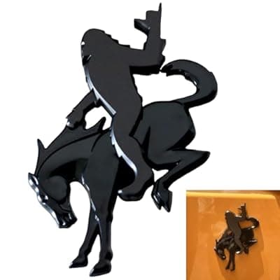 Add-A-Squatch to Your Bronco, 3x4 inch Emblem Overlay, Black and Bronze Design, 3M Adhesive Decal for 2021-2025 Models (Black, Loose & Horse Emblem Set)