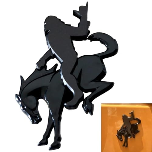Add-A-Squatch to Your Bronco, 3x4 inch Emblem Overlay, Black and Bronze Design, 3M Adhesive Decal for 2021-2025 Models (Black, Loose & Horse Emblem Set) — image 1