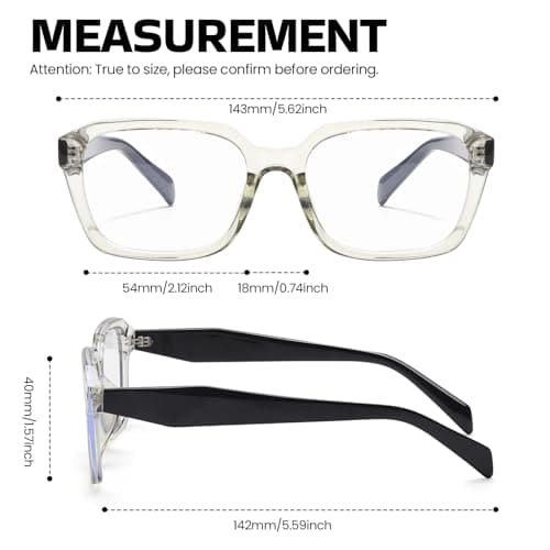 SODQW Designer Blue Light Blocking Glasses for Women Square Frame Anti Glare Reduce Eyestrain Computer Eyeglasses view 5