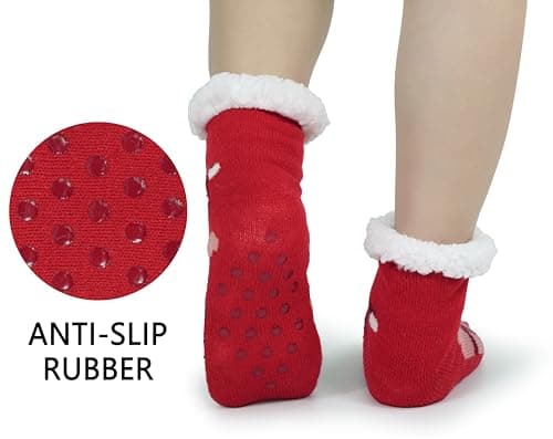 BenSorts Kids Slipper Socks Girls Boys Warm Fuzzy Fleece Christmas Socks Gift Stocking Stuffers view 3