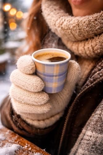 ECODESIGN-US 100 Pack Disposable Coffee Cups - 4 Oz Espresso - Plaid Lavender Paper Cups for Home Office or Party view 2