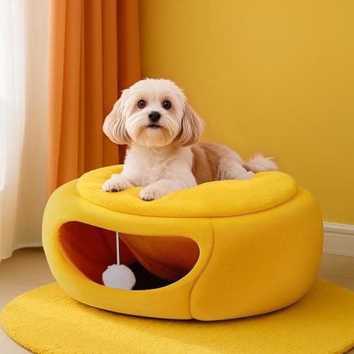 MOYMO Cute Cat Beds for Indoor Cats, Small Dog Beds, Soft Washable Pet Beds for Kitten and Puppy, Funny Pear Cat Cave, 19 Inches view 5