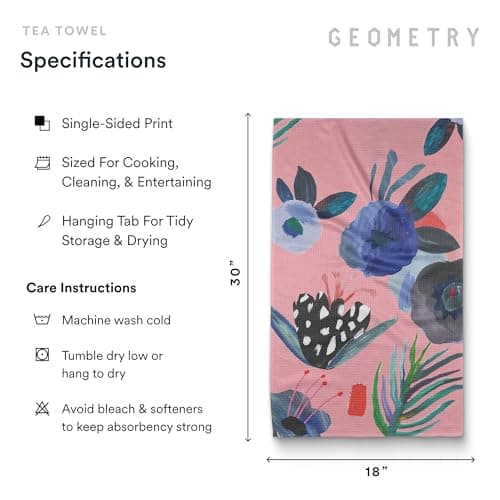 GEOMETRY Kitchen Tea Towels - Quick Dry Microfiber Dish Towels for Kitchen Watercolors, 18" x 30" 2 Pack view 2
