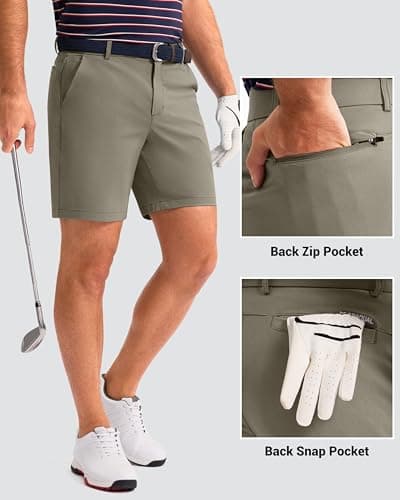 Men's Golf Shorts 7"/ 9"/ 11" Inseam with 5 Pockets Lightweight Stretch Quick Dry Casual Dress Hybrid Short for Men view 3