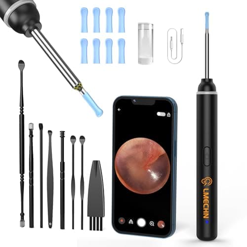 LMECHN Ear Wax Removal, Earwax Remover 1920P Otoscope, Built-in WiFi, IP67 Waterproof and 8 Ear Tips, Earwax Removal Tools Camera for iOS & Android Suitable for Beginners, Type-C Charging. view 1