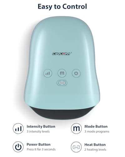 CINCOM Cordless Hand Massager with Heat and Compression, Blue view 3