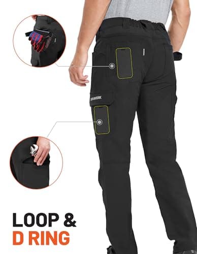 DURAWERK Men's 4-Way Stretch Cargo Pants, Work Pants, Durable Tactical Pants, Lightweight EDC Hiking Pants for Outdoor view 6