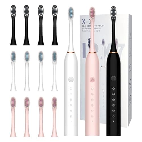 MSETGRD 3 Pack Electric Toothbrush for Adults,6 Mode Rechargeable Electric Toothbrushes with 12 Replacement Brush Head, Fast Charge 2 Min and 30s Timer for Travel Business view 1