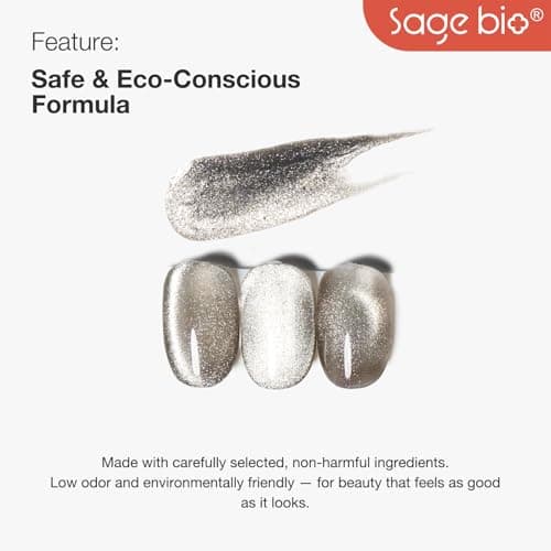 SAGEBIO 15ml Cat Eye Gel Nail Polish with Magnet Stick – Glitter Holographic Magnetic Gel, DIY Manicure Kit for Home Use, Long-Lasting Nail Art, Cat Eye-370 view 4