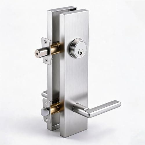 Silmium Heavy Duty Front Door Lock Set, Modern Exterior Door Handle, Non-Handed Entry Door Locksets with Deadbolt, Keyed Alike, Single Cylinder, 250,000+ Cycles, 5-1/2" (140mm) CTC, Satin Nickel — image 1