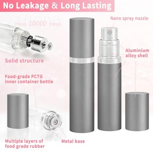 5ml Travel Perfume Atomizer Refillable Cologne Spray Bottle Empty (Gray) view 2