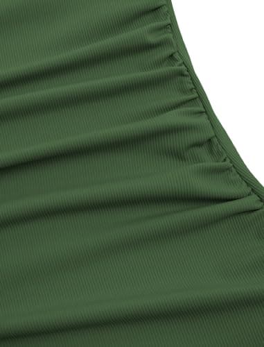 ZAFUL Women's V-Wire Tankini Swimsuits Tummy Control Ruched Top Two Piece Bathing Suits with High Waisted Shorts view 2