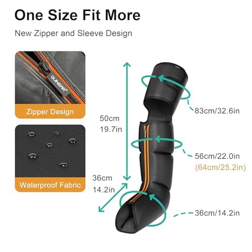 QUINEAR Advanced Full Leg Air Compression Massage, Leg and Foot Massager with Remote, Foot Calf & Thigh Massager for Swollen Legs view 4
