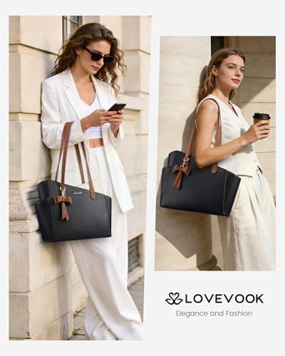 LOVEVOOK Womens Purses and Handbags Trendy Small Tote Purse with Zipper 2026 PU Leather Satchel Shoulder Bag for Work Travel view 2