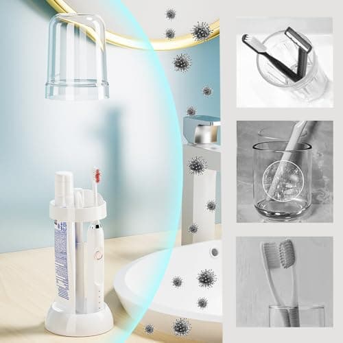 Toothbrush Holders with Cover, Contains 3 Slots, Compatible with Electric Toothbrushes, Electric Toothbrush Holder Kids Toothpaste Holder for Travel Camping Student Dormitories view 6