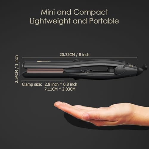 JINRI Hair Straightener, Tourmaline Ionic Flat Iron Hair Straightener & Curls, 360 ° Tail Rotation, 400 ℉, Dual Voltage, 100-240V, with Lock Key for Easy Storage (Black, 0.8 inch) view 4