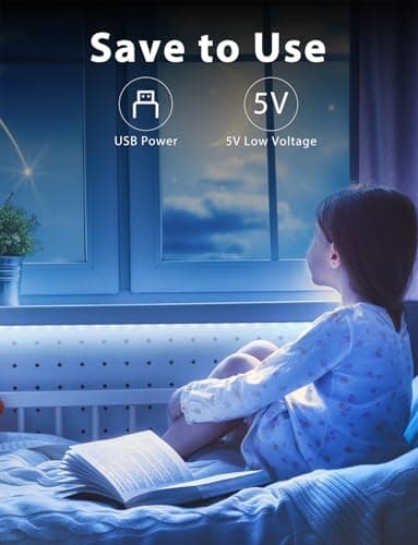 DAYBETTER 6.56ft White LED Strip Light, 6500K Ultra Bright USB-Powered Tape Light, Flexible Cuttable Design with 120 LEDs for Bedroom, Kitchen, Mirror, Home Decoration view 6