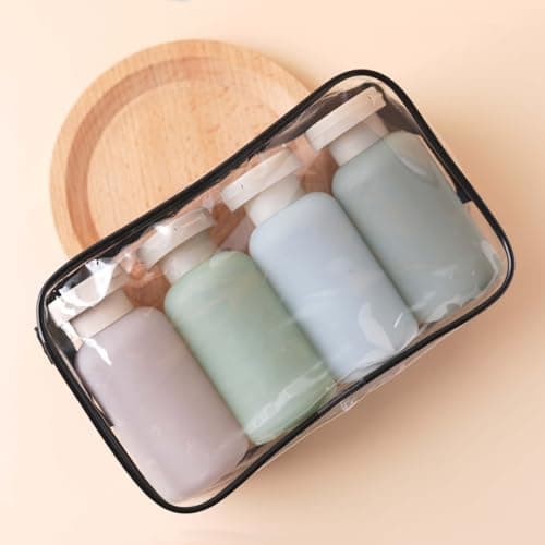 3.4oz Travel Shampoo Bottle with Flip Cap, Leak Proof Plastic Squeeze Bottles, Reusable Empty Travel Shampoo and Conditioner Bottles for Creams, Lotion, Foundation, Conditioner (Forest Series, 4Pcs) view 3