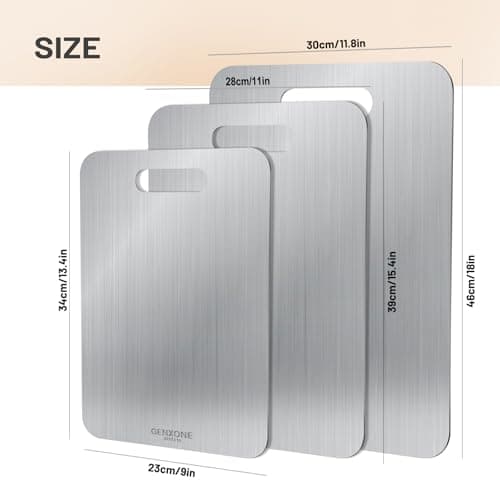 GENXONE Stainless Steel Cutting Boards for Kitchen, SUS316 Steel Large Cutting Board for Meat, Dishwasher Safe, (15.4x11in) 1pack view 2