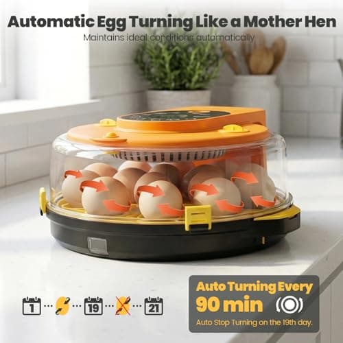 Incubators for Hatching Eggs -15-Egg Automatic Egg Chick Incubator with 5 Smart Preset Modes and Egg Turning, Temperature & Humidity Control Incubator for Goose Duck Children's Day Gift view 6