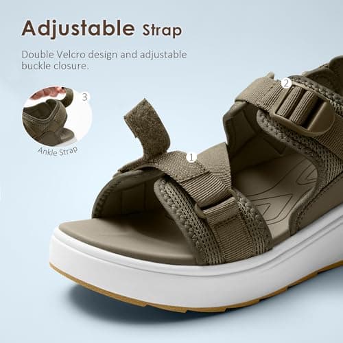 Vilanva Womens Orthopedic Walking Sandals with Comfortable Arch Support Recovery Sport Relief Plantar Fasciitis Outdoor Hiking Adjustable Strap Platform Cushion Hiking Water Sandals for 2026 Summer Trendy Outfits view 4