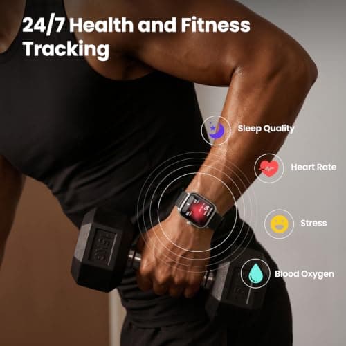 Smart Watch for Women Men, 2 Bands Health&Fitness Watch for iPhone/Android, Make Call and Message Notice, 24/7 Heart Rate/Sleep/SpO2 Tracker, 1.85" HD Smartwatch with 110 Sport Modes, IP68 Waterproof view 6