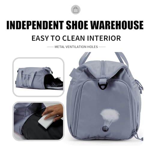 Weekender Duffel Bag with Shoe Compartment And Wet Pocket-Luggage Everyday Overnight Bag for Men and Women Travel-Carry On Gym Bag view 2