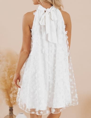 VIMPUNEC Womens Summer Halter Mini A Line Swing Dresses Wedding Guest Formal Cocktail Homecoming Dress view 2