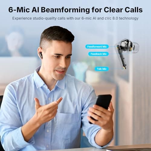 EarFun Air Pro 4+ Adaptive Noise Cancelling Wireless Earbuds, Qualcomm aptX Lossless, Dual Drivers, Translation Earbuds, Snapdragon Sound, 6 Mics AI Clear Calls, Hi-Res Sound, LDAC, Bluetooth 6.0, 54H view 6
