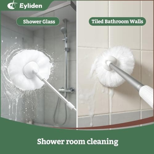 Eyliden Bathtub Brush with 3 Soft-Bristle Heads view 3