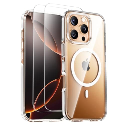 SMARTDEVIL for iPhone 16 Pro Max Case with 2 Screen Protectors, [Compatible with Magsafe][Anti-Yellowing][Military-Grade Protection] Shockproof Slim Magnetic Phone Case with White Border Design