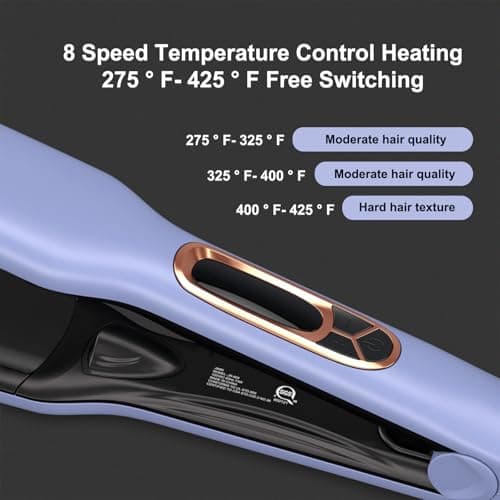 Hair Brush, JINRI Hair Iron, Pumped-Up Volume, Adjustable Temp, 360 ° Tail Rotation, Lasting Volume, for Short Or Thin Hair, Dual Voltage (100-240V), Volumizing Hair Iron, Purple, 1.38 inch view 6