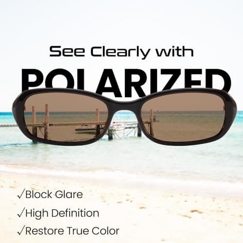 SODQW Rectangle Oval Sunglasses for Women Polarized 90s Vintage Small Sun Glasses Trendy Narrow Ladies Shades UV400 view 5