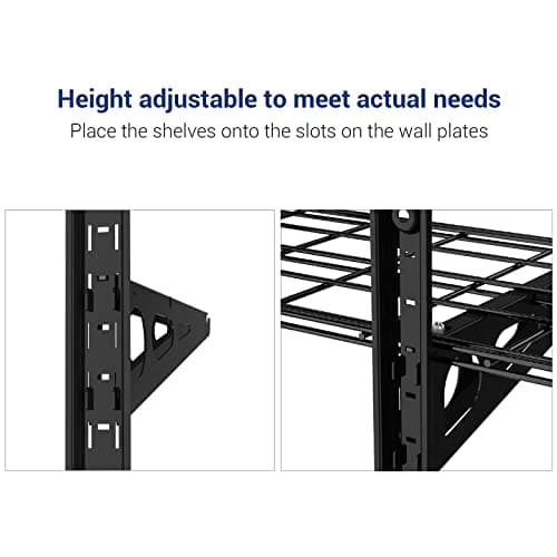 FLEXIMOUNTS 3-Tier 1x3ft Garage Storage Wall Shelving, 12x36inch per Shelf Height Adjustable Floating Shelves, Heavy Duty Wall Mounted Shelve, 600lbs Weight Capacity, Black, Classic Series view 5
