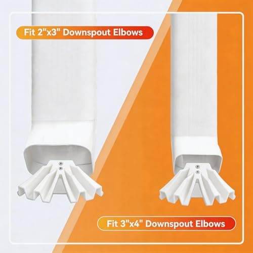 2-Pack Gutter Downspout Diverter, Downspout Disperser and Extension Fits 3" x 4" or 2" x 3" Downspouts,Protect Your Foundation (white) view 5