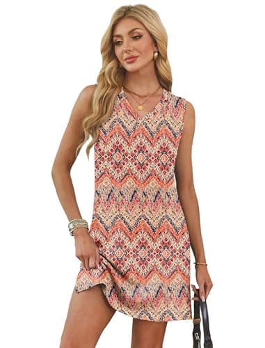 BKRIVE V-Neck Summer Casual Beach Dresses for Women 2026 Vacation Women's Sleeveless Sundress with Split view 3