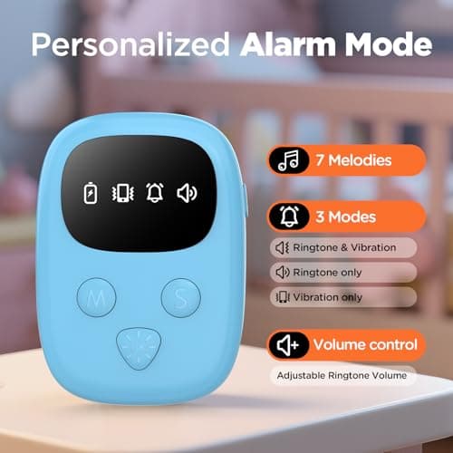 2026 New Wireless Bedwetting Alarm, Bedwetting Alarm for Boys and Girls, Compact & Comfortable Wireless Sensor, 7 Melodies, 3 Modes, Bedwetting Solution, Includes Progress Card, Blue view 6