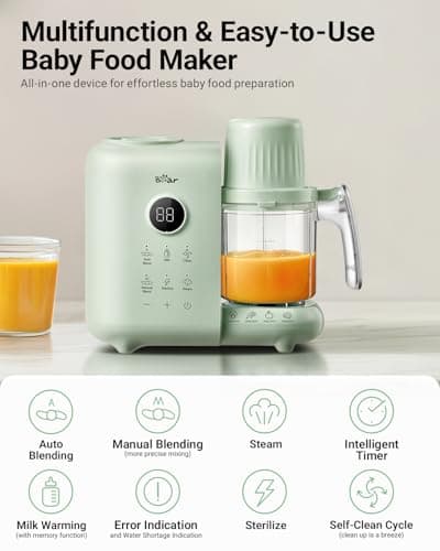 Bear Baby Food Maker Steamer&Blender with Dual-Layer Steam Baskets view 2