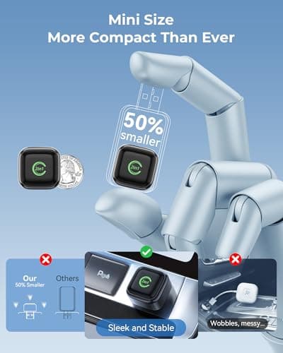 Wireless CarPlay Adapter, Convert Wired to Wireless, 2-in-1 CarPlay & Android Auto, Mini Plug & Play, Fast Auto-Connect & No Latency, USB/USB-C for Cars with Built-in CarPlay & iOS 10+/Android 11+ view 6