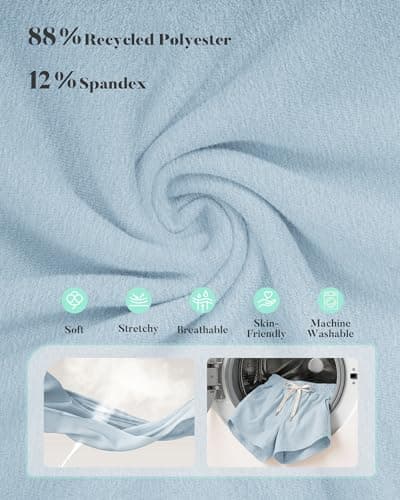 iceROSE Athletic Shorts for Women - High Waisted Black Running SweatShorts Summer Drawstring with Pockets for Workout Lounge view 4